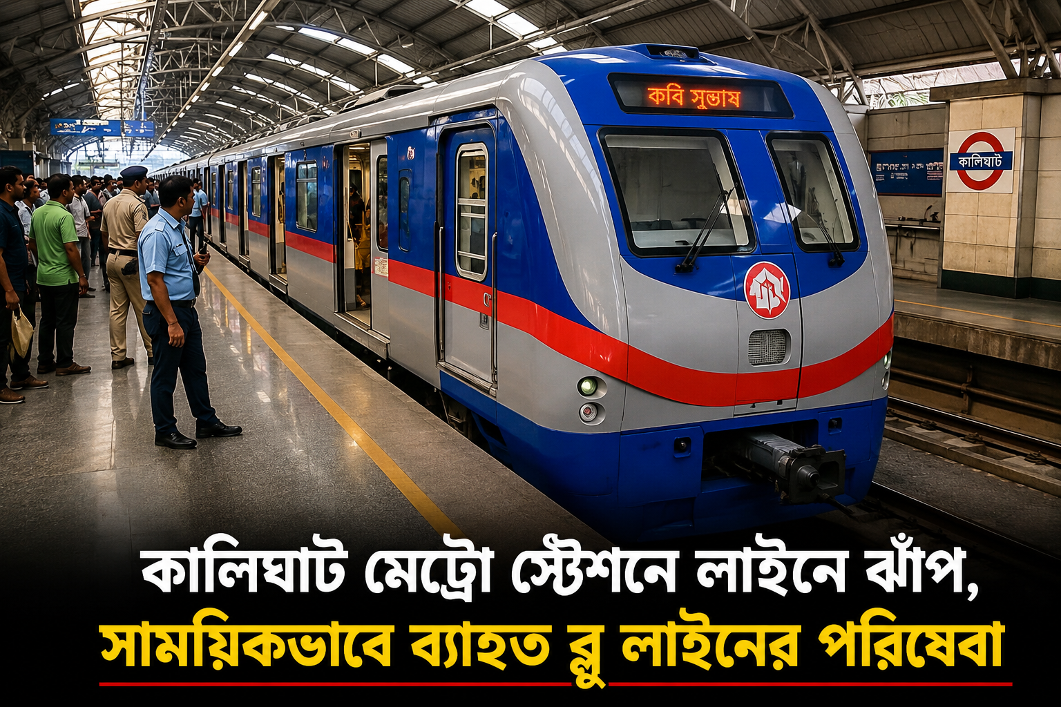 কালিঘাট মেট্রো স্টেশনে লাইনে ঝাঁপ, সাময়িকভাবে ব্যাহত ব্লু লাইনের পরিষেবা