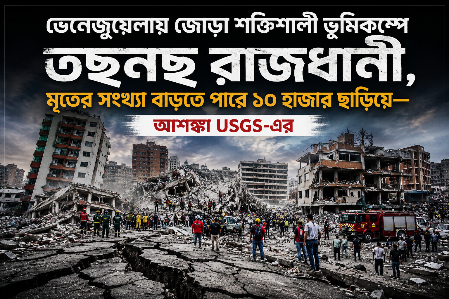 ভেনেজুয়েলায় জোড়া শক্তিশালী ভূমিকম্পে তছনছ রাজধানী, মৃতের সংখ্যা বাড়তে পারে ১০ হাজার ছাড়িয়ে—আশঙ্কা USGS-এর