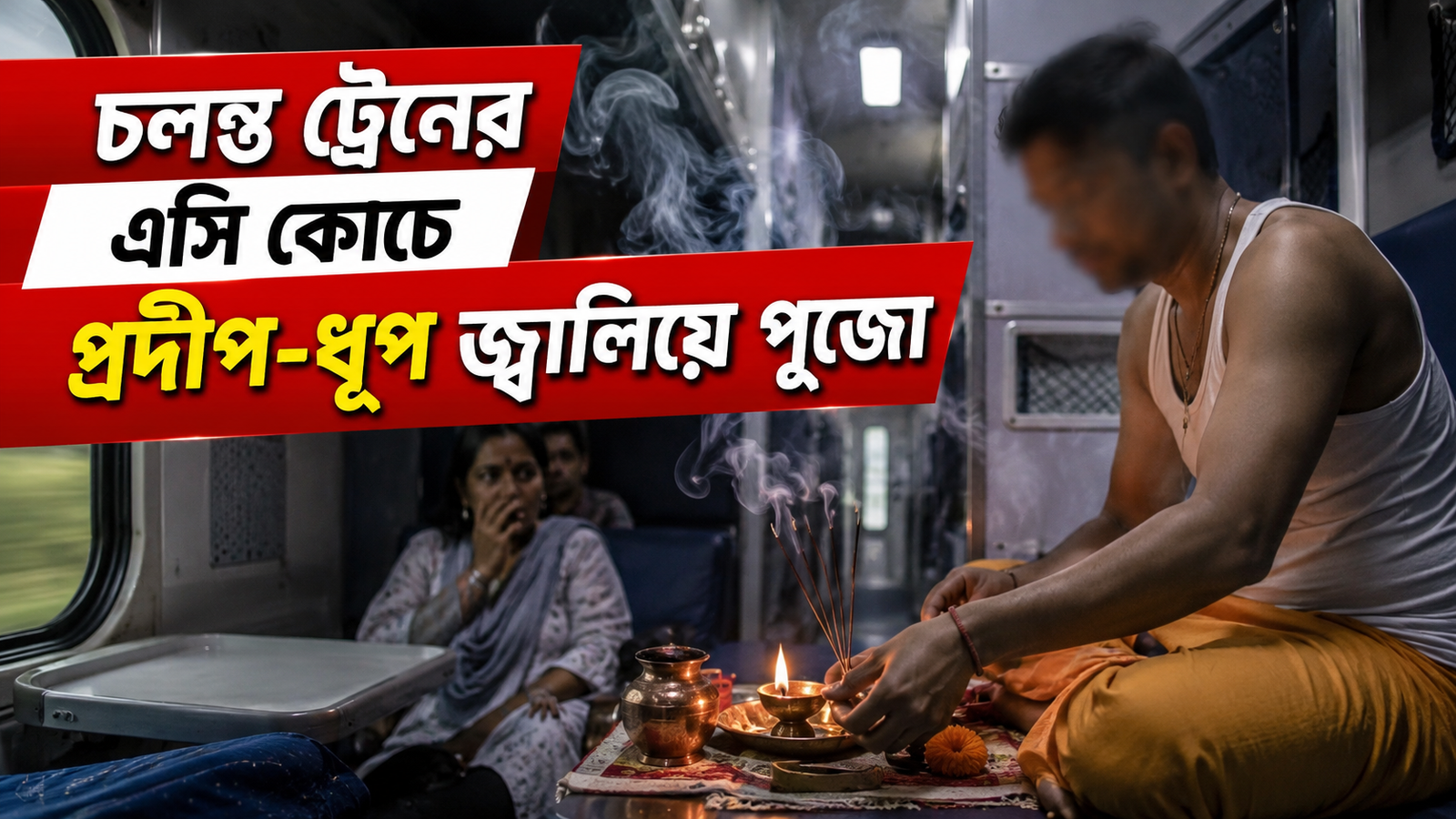 চলন্ত ট্রেনের এসি কোচে প্রদীপ-ধূপ জ্বালিয়ে পুজো! ভাইরাল ভিডিও ঘিরে নিরাপত্তা বিতর্ক