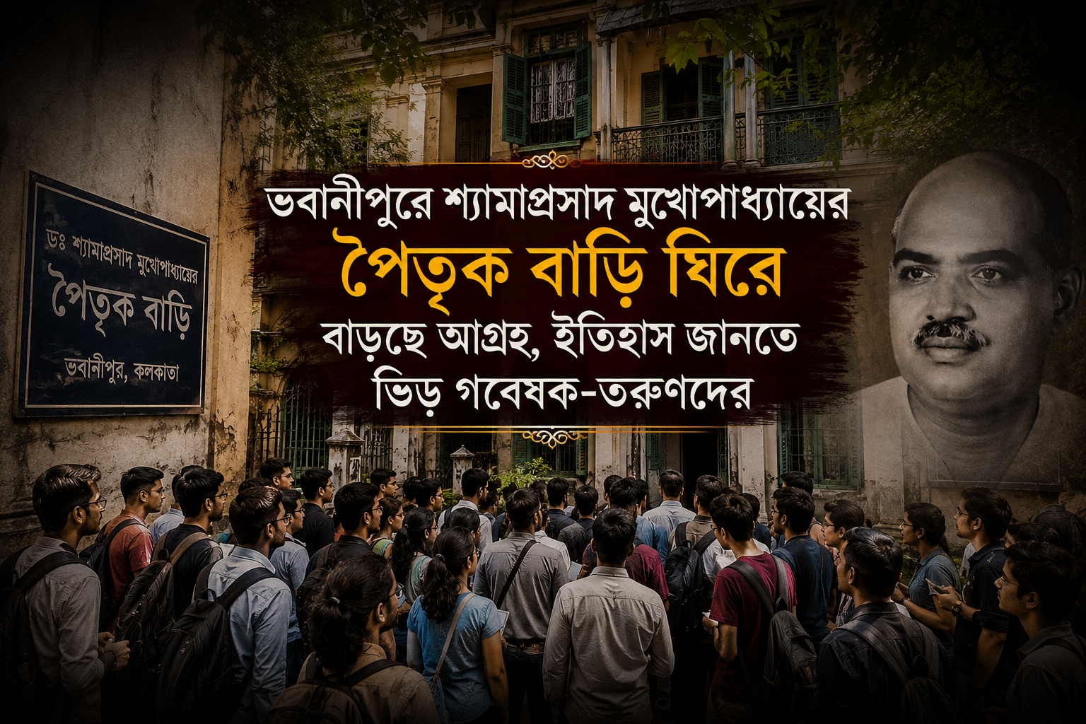 ভবানীপুরে শ্যামাপ্রসাদ মুখোপাধ্যায়ের পৈতৃক বাড়ি ঘিরে বাড়ছে আগ্রহ, ইতিহাস জানতে ভিড় গবেষক-তরুণদের