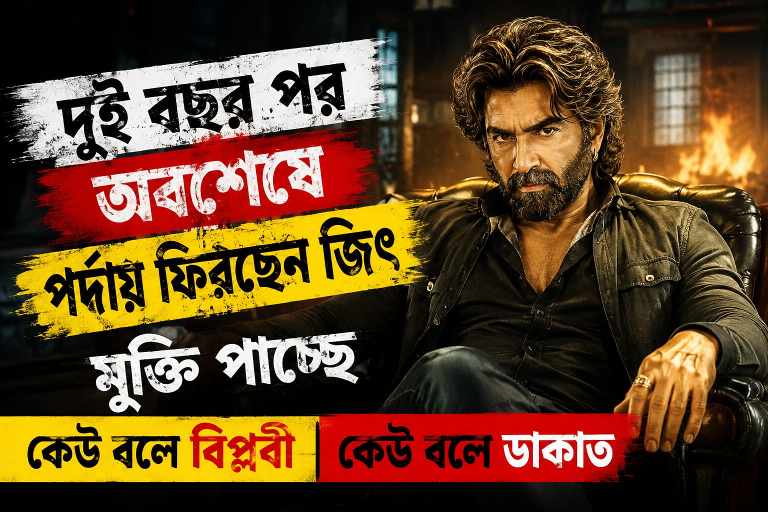 ২ বছর পর অবশেষে পর্দায় ফিরছেন জিৎ, মুক্তি পাচ্ছে ‘কেউ বলে বিপ্লবী, কেউ বলে ডাকাত’—অনুরাগীদের উন্মাদনা তুঙ্গে