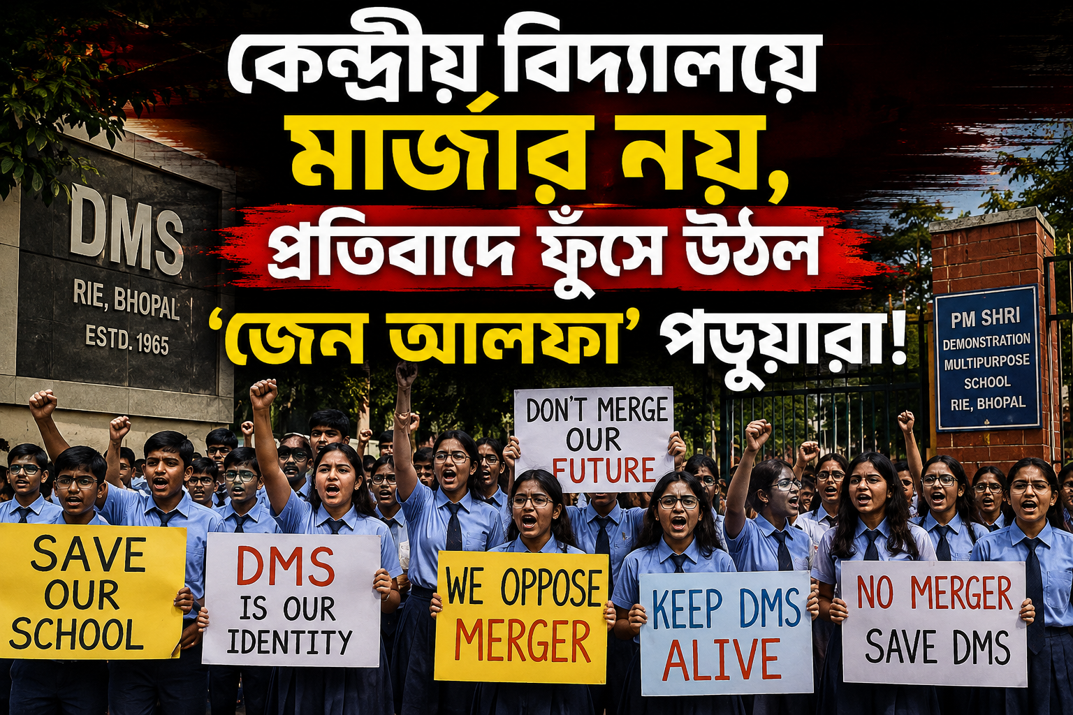কেন্দ্রীয় বিদ্যালয়ে মার্জার নয়, প্রতিবাদে ফুঁসে উঠল ‘জেন আলফা’ পড়ুয়ারা!